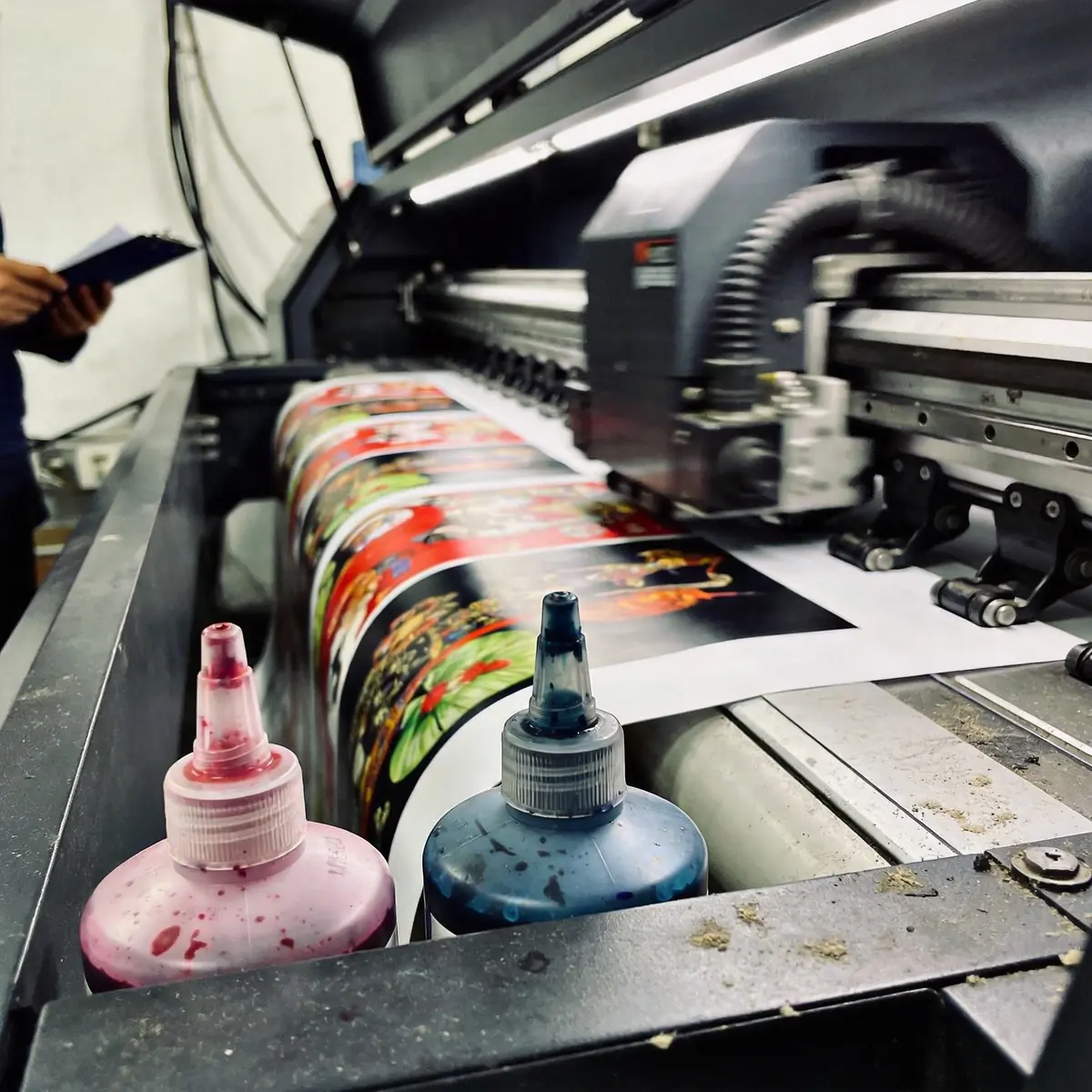 Sublimation printer close-up showing color detail