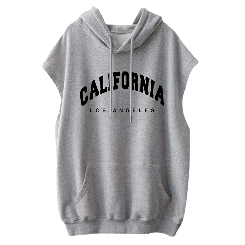 Custom All-Over Print Mens Loose Sleeveless Hoodie 320GSM