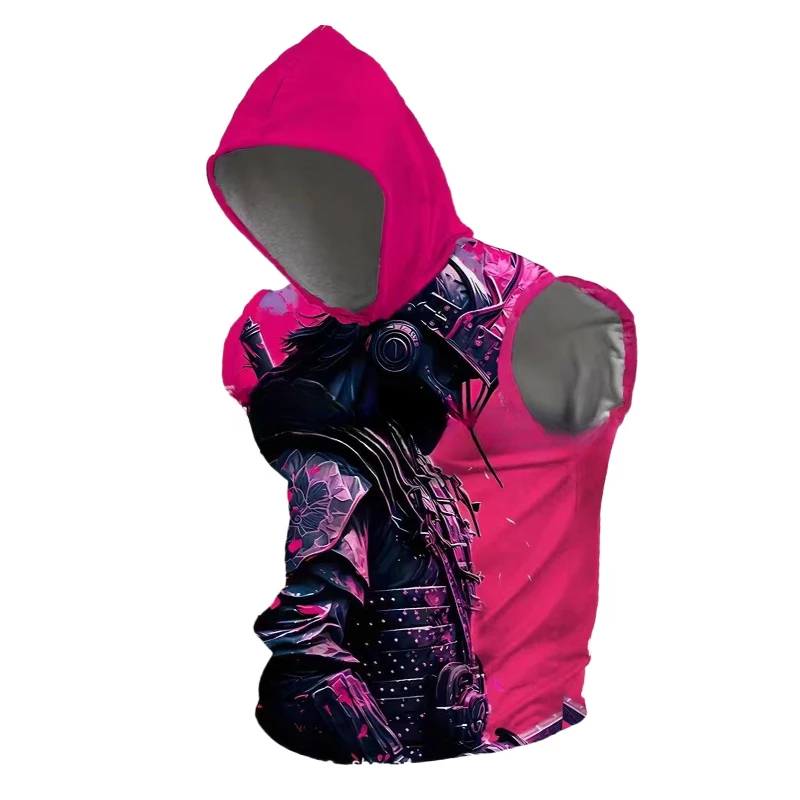 Custom All-Over Print Mens Loose Sleeveless Hoodie 320GSM thumbnail 8