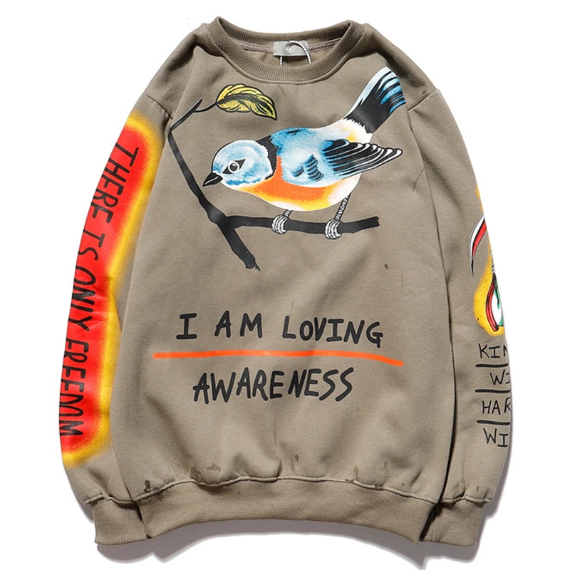 Custom All-Over Print Mens Distressed Sweatshirt 360GSM