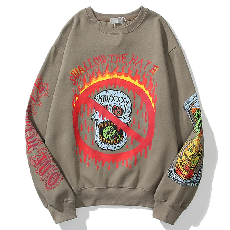 Custom All-Over Print Mens Distressed Sweatshirt 360GSM