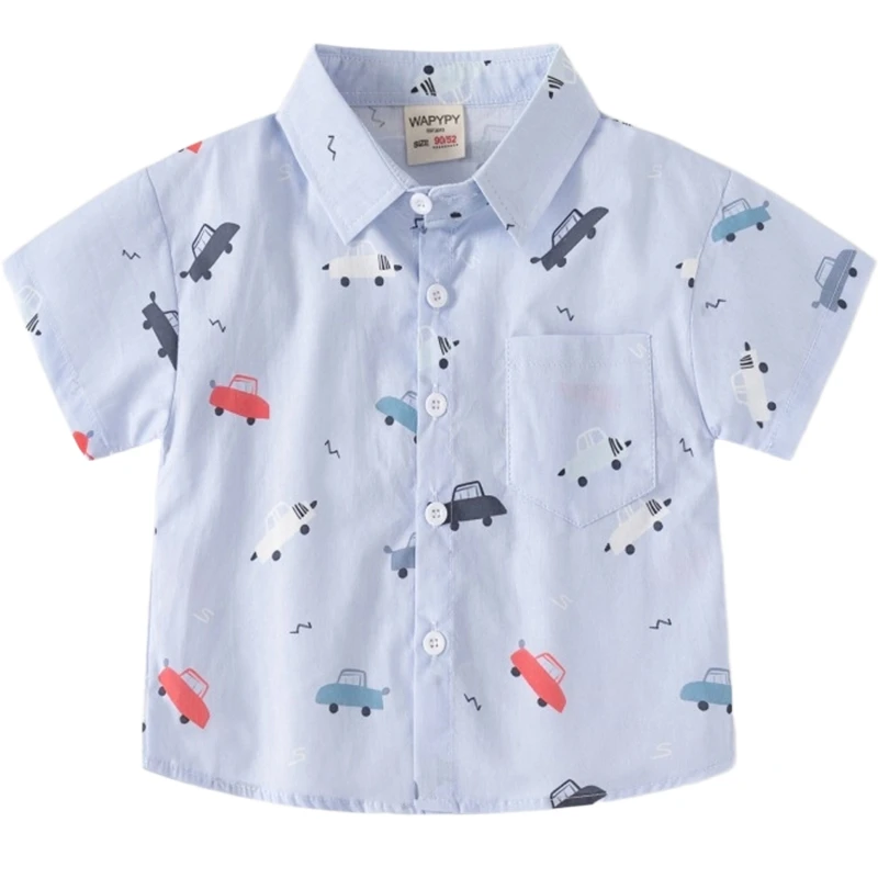Custom All-Over Print Childrens Shirt With Pocket 140GSM Slub Cotton thumbnail 3