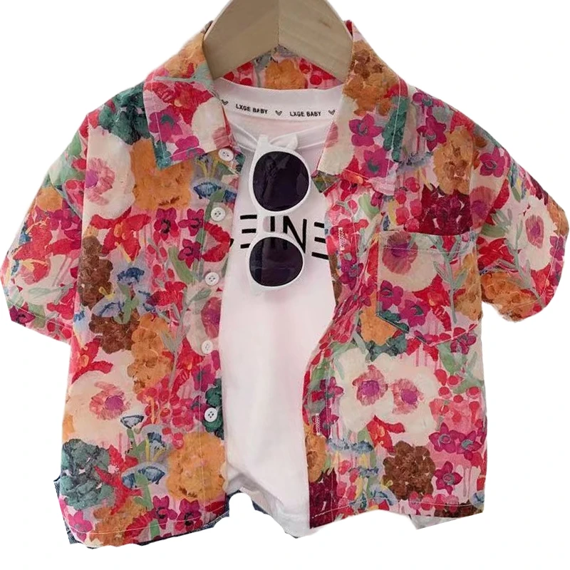Custom All-Over Print Childrens Shirt With Pocket 140GSM Slub Cotton thumbnail 4