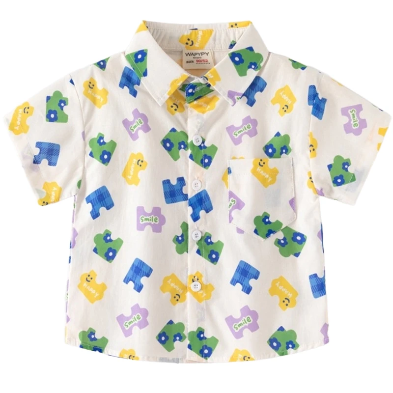 Custom All-Over Print Childrens Shirt With Pocket 140GSM Slub Cotton thumbnail 5