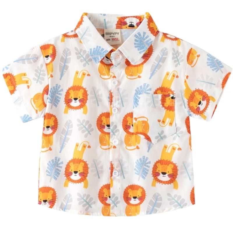 Custom All-Over Print Childrens Shirt With Pocket 140GSM Slub Cotton thumbnail 6