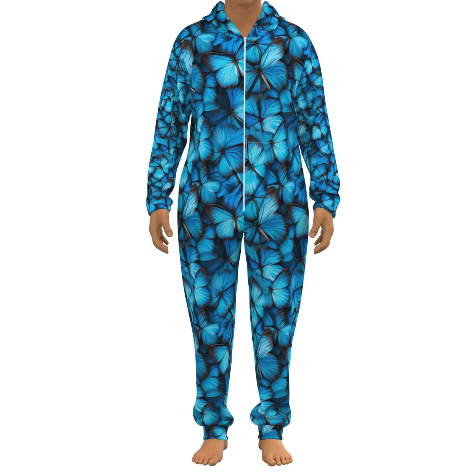 Custom All-Over Print Unisex Thickened Home Jumpsuit thumbnail 2