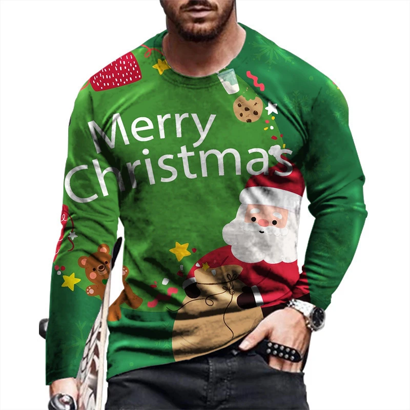 Custom All-Over Print Mens Long-Sleeve T-Shirt With Dropped Shoulders thumbnail 3