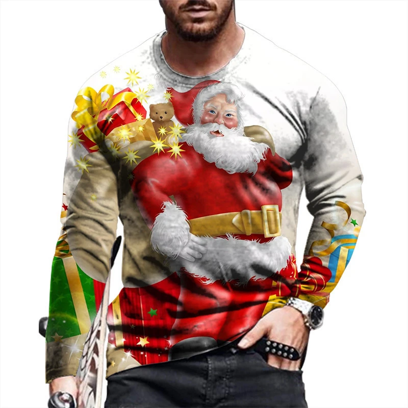 Custom All-Over Print Mens Long-Sleeve T-Shirt With Dropped Shoulders thumbnail 8