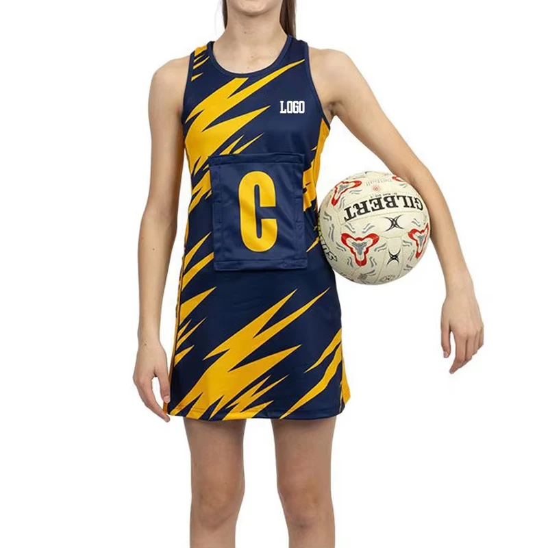 Custom All-Over Print Netball Dress (Bib Style) thumbnail 2