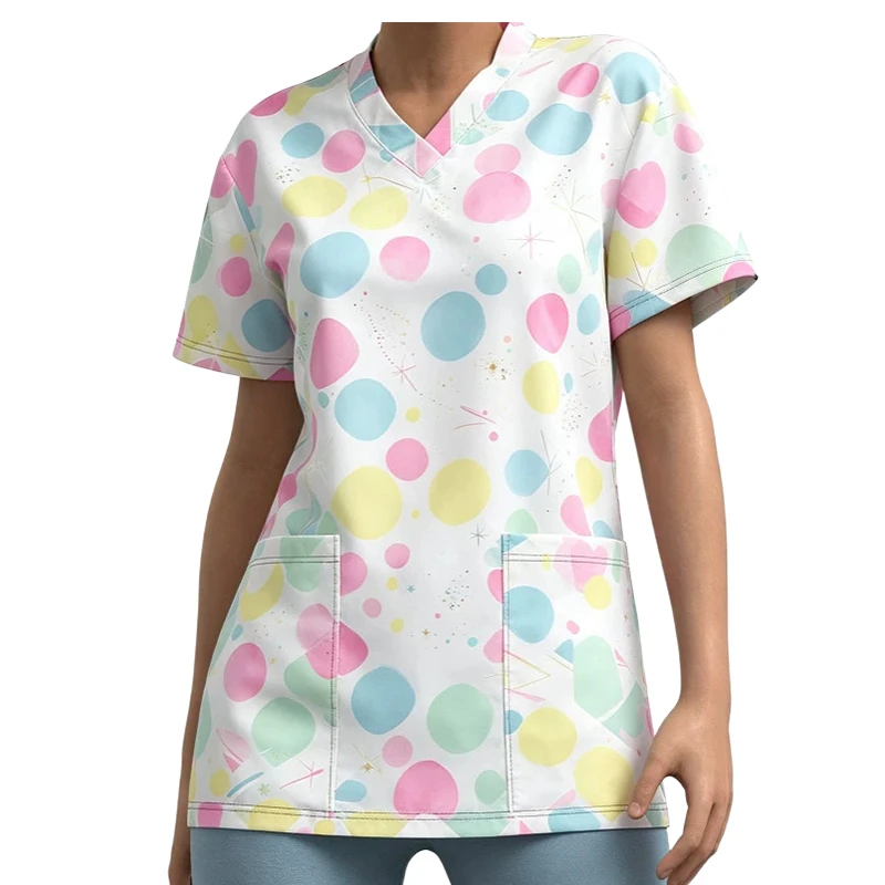 Custom All-Over Print Medical & Healthcare Scrubs T-Shirt thumbnail 5