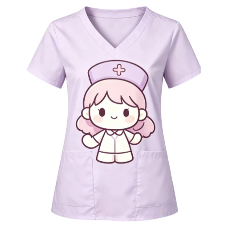 Custom All-Over Print Medical & Healthcare Scrubs T-Shirt thumbnail 9