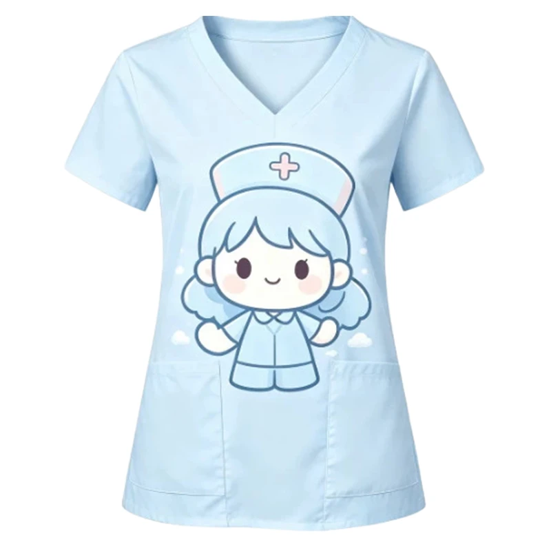 Custom All-Over Print Medical & Healthcare Scrubs T-Shirt thumbnail 10