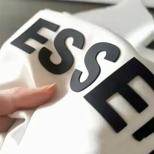Silicone heat transfer printed t-shirt detail